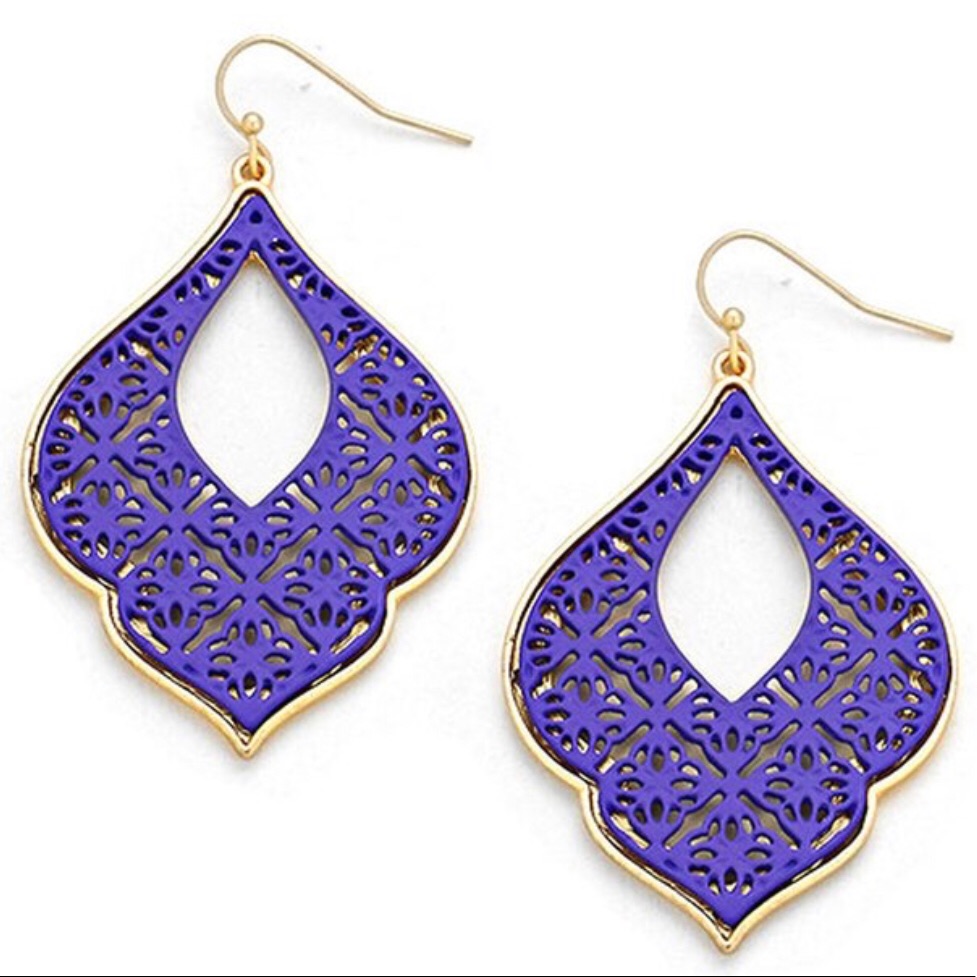 “Morocco” Purple Dangle Earrings,Nwt